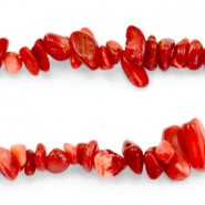 Chips stone beads Crimson red